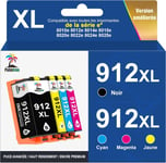 Cartouches 912 Xl Recyclées Compatibles Pour Cartouche Hp 912 912Xl Pour Hp Officejet Pro 8022E 8025 8025E 8024 8024E 8020E 8023 Hp Officejet8012 8012E 8014E 8015E 8010E 8010 (Pack De 4)