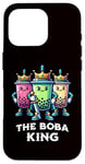 Coque pour iPhone 16 Pro Boba King Illustration drôle Boba Tea Drinker