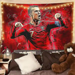 Cr #17 Ronaldo Poster Hängande Tyg Fotbollsklubb Dekorativ Bakgrund Hem Gobeläng Storlek 150*130cm