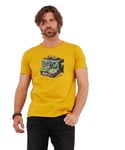 Joe Browns Men's Fashion Retro Polaroid Camera Short Sleeve Graphic T-Shirt, Yellow, Regular Fit, L