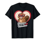 Beavers Are My Valentine Cute Beaver Heart Valentines Day T-Shirt