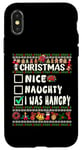 iPhone X/XS Cute Nice Naughty I was Hangry Christmas Santa Claus Case