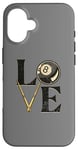 Coque pour iPhone 16 Snooker table de billard boules de billard "LOVE" billard