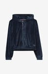 Tommy Hilfiger - Sweatshirt Velour Zip Through Hoodie - Blå