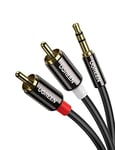 UGREEN Câble Jack 3.5mm vers 2 RCA Mâles Adaptateur RCA Jack Audio Stéréo Compatible avec TV PC Smartphone Tablette Amplificateur Chaîne Hifi DVD Barre de Son Home Cinéma Autoradio Enceinte (1M)