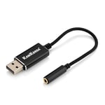 KamKorda USB to 3.5mm Jack Audio Adapter | USB DAC | External USB Sound Card Adapter | for Headset PS4 PC Laptop Desktops Speaker