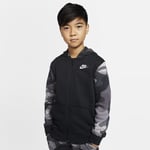 Keep warm in the Nike Sportswear Hoodie, featuring camo-covered sleeves. Soft fleece gives you all-day comfort for your adventures. Club Older Kids' (Boys') Full-Zip Hoodie - Black