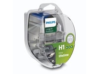 Philips Longlife Ecovision 12258Llecos2 Strålkastarlampa För Bil, 55 W, 12 V, H1, 3100 K, 2 Styck