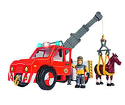 Simba 109258280 "Fireman Sam - Phoenix" Rescue Vehicle Playset with Figurine and Horse