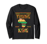 African Kente Art Young King African American Print Long Sleeve T-Shirt