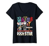 Womens Maths Day Outfit Idea For Kids & 5 Number Maths Rockstar V-Neck T-Shirt