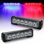 Led Feux Stroboscopique, 2 pièces Blanc Barre D'alarme Stroboscopique d'urgence 6 led Lampe Flash 12V led D'urgence Danger Lumière pour Moto