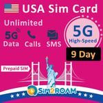 USA Prepaid SIM Card | Unlimited 5G/4G LTE High-speed Internet Data in US... 