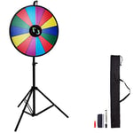 VEVOR Roue Chromatique de 61 cm, Roue de la Fortune 14 Créneaux, Fortune Jeu 117 à 155 cm, Tourniquet Coloré Carton Acrylique Effaçable à Sec avec Mousse PVC Prize Wheel 4,3 kg Dry Erase Trade