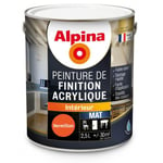 Peinture Laque de finition acrylique tous travaux intérieurs Orange vermillon mat 2.5L ALPINA