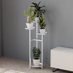 Zstar Support pour plantes en métal à plusieurs étages - Étagère à fleurs - Escalier de plantes pour coin de la pièce, salon, balcon, terrasse, cour, blanc - 100 cm