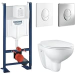 GROHE - Pack wc Rimless Bau Ceramic Grohe, plaque chromee