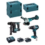 MAKITA Kit MK309RTJ (DHR171 + DHP484 + DGA504 + 2 x 5,0 Ah + DC18RC + MAKPAC 2 + 2 x MAKPAC 3)