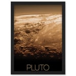 NASA Our Solar System Pluto New Horizons Surface Image Artwork Framed Wall Art Print A4