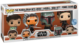 Figurine Funko Pop - Star Wars : Le Mandalorien - Le Mandalorien Avec Grogu / Ashoka / Boba Fett / Fennec Shand - Pack (67289)