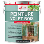 Peinture volet bois extérieur couleur Gris Anthracite - RAL 7016 2.5 L