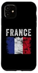 Coque pour iPhone 11 Drapeau de la France vieilli – Hommes, femmes, enfants – Drapeau français