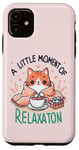 Coque pour iPhone 11 idee cadeau citation drôle relaxation design chat kawaii