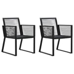 MMCZ® Chaise de Salon Scandinave - Lot de 2 Chaises de jardin Fauteuil de Jardin - Chaise Fauteuil Noir Rotin PVC ❤6094