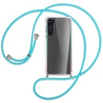 Collier pour Motorola Edge turquoise (A) Etui Coque de protection avec cordon