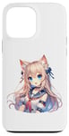 Coque pour iPhone 13 Pro Max Costume de marin mignon chat fille