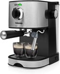 Tristar CM-2275BS Espresso Coffee Machine, 15 Bar Pressure, Milk Frother, Remov