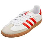 adidas Samba Og Womens White Red Fashion Trainers - 7.5 UK