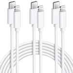 iPhone snabbladdningskabel 3-pack 2M USB C till Lightning-kabel [MFi-certifierad] Ny iPhone-kabel kompatibel med iPhone14 13 12 11 Pro Max X XS XR,iPad P