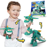 Super Wings Transformer Tino Dinosaure Avion Robot Jouet Action Figurine 12cm, Saison 6 Nouveau Personnage, Avion & Robot À Dinosaure en 10 Étapes, Jouet pour Enfant Garçons Filles 3 4 5 6 7 8 Ans