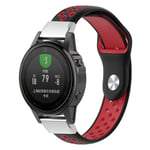 Garmin Fenix 5S two-color silicone sports watch band - Black / Red