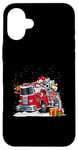 iPhone 16 Plus Firefighter Santa Fireman Driving Fire Truck Merry Christmas Case