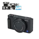 Kiwifotos Camera Anti-scratch Protection Sticker Cover for Sony ZV-1 ZV1 Vlog Camera -Carbon Fiber Black