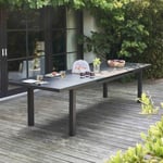 Table de jardin à rallonge en aluminium gris 12 places  Oviala