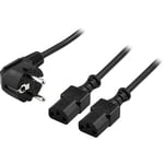 230V CEE 7/7 til C13 Strøm Y-Splitter kabel - 1.8 m