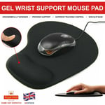 ANTI-SLIP MOUSE MAT PAD WITH FOAM WRIST SUPPORT PC & LAPTOP  UK SELLER