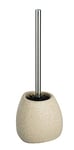 WENKO Brosse WC Pion beige céramique Porte-brosse WC avec soies en silicone Beige