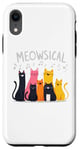 Coque pour iPhone XR Meowsical Cat Daddy Mommy Cheshire Race Chat Musique