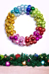 56cm Multicolour Shatterproof Bauble Wreath | Christmas Tree World