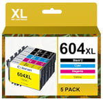 Coloran 604XL Compatible Cartouche pour Epson XP 2200 pour Epson 604 XL pour Expression Home XP-2205 XP-3205 XP-3200 XP-4200 XP-4205 Workforce WF-2910DWF WF-2930DWF WF-2935DWF WF-2950DWF (5 Pack)