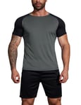 Wayleb Ensemble Sport Homme Survetement Homme Ensemble Été Vetement Sport Homme à Manches Court Tenue Sport T-Shirt et Short pour Fitness Football Jogging