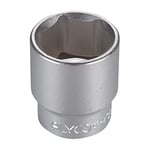 Alyco 192320 192320-Llave de Vaso 1/2" Une 16507 DIN 3124 CR-V cromado Mate 6 Caras 20 x 38 mm