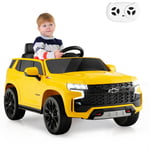 Costway - 12V suv Chevrolet Tahoe Voiture Électrique Enfant avec Télécommande 2,4G, Véhicule Électrique avec Lumière & Musique, Démarrage Lent,