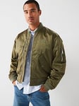 Lacoste Showerproof Padded Bomber Jacket - Khaki, Khaki, Size S, Men