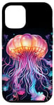 Coque pour iPhone 14 Pro Méduse lumineuse arc-en-ciel, méduse, créature de la mer profonde #4