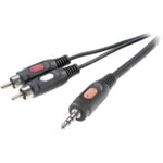 Câble adaptateur RCA/jack SpeaKa Professional jack mâle 3,5 mm / 2x mâles noir